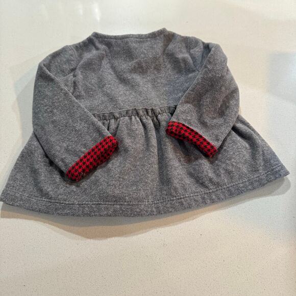 Carter's 12M Grey Sweater with Red Classic Plaid Accents - Picture 2 of 5